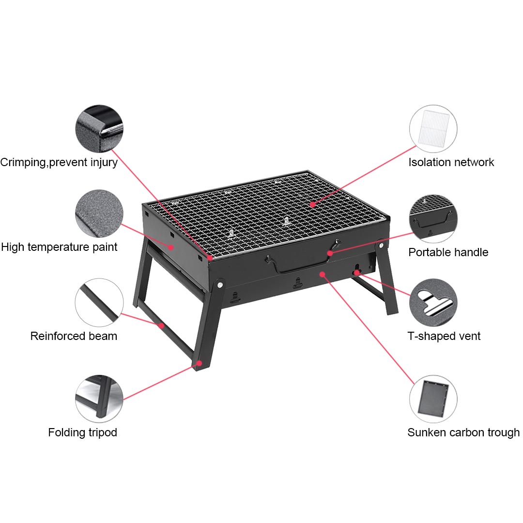 Soga 2X 43Cm Portable Folding Thick Box-Type Charcoal Grill For Outdoor Bbq Camping, Sports &Amp; Outdoors, Camping &Amp; Hiking, Gas &Amp; Fuel Appliances, Portable Stoves, ,  - Nz Depot 6