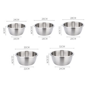 SOGA 2X 5Pcs Deepen Matte Stainless Steel Stackable Baking Washing Mixing Bowls Set Food Storage Basin, Home & Living, Kitchen & Dining, Bakeware, Mixing Bowls, ,  - NZ DEPOT 2