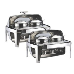 SOGA 2X 6.5L Stainless Steel Double Soup Tureen Bowl Station Roll Top Buffet Chafing Dish Catering Chafer Food Warmer Server, Business & Industrial, Food Service, Plate & Dish Warmers, , ,  - NZ DEPOT 1