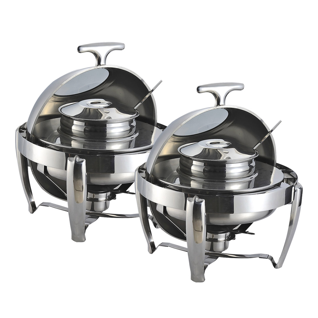 Soga 2X 6.5L Stainless Steel Round Soup Tureen Bowl Station Roll Top Buffet Chafing Dish Catering Chafer Food Warmer Server, Business &Amp; Industrial, Food Service, Plate &Amp; Dish Warmers, , ,  - Nz Depot 1