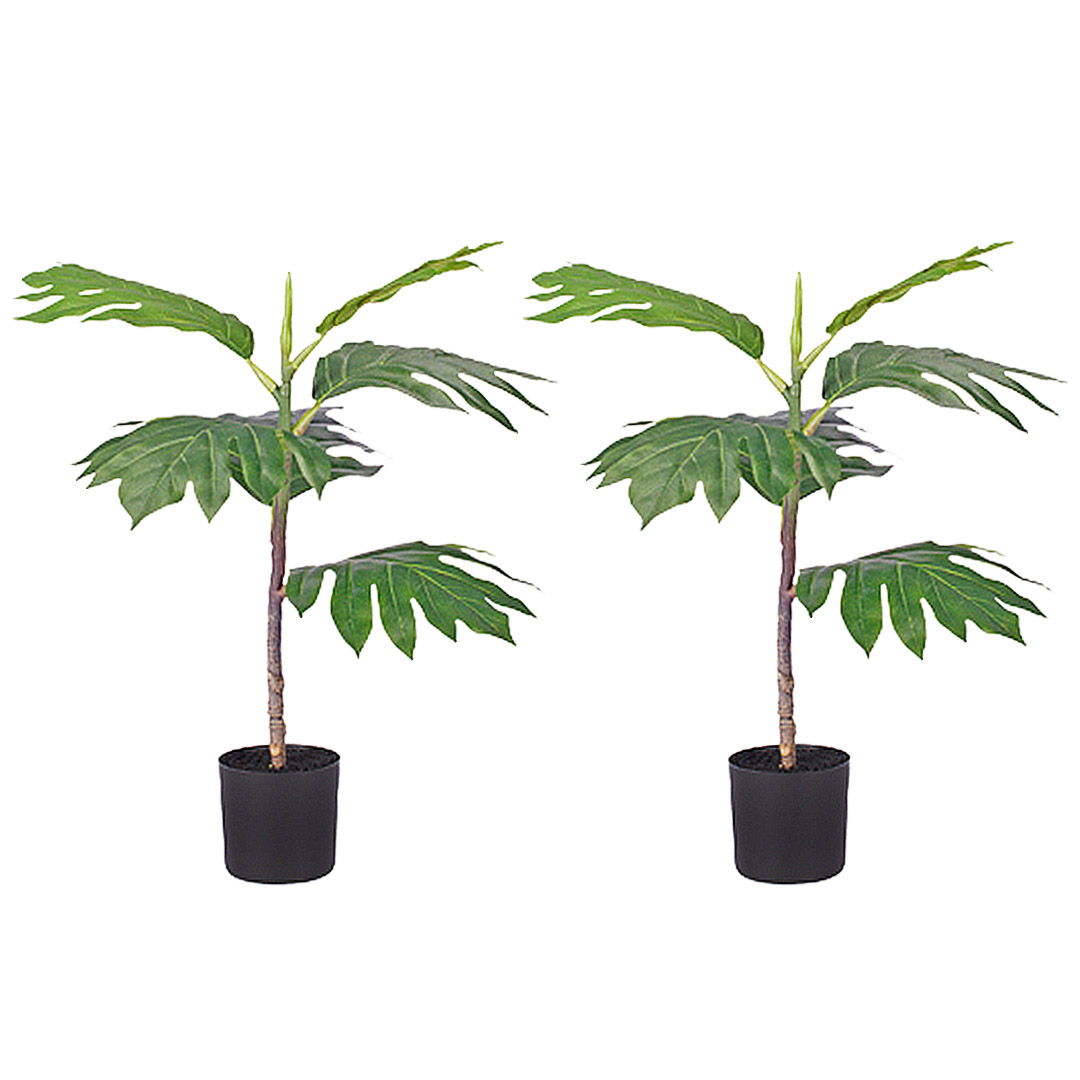 Soga 2X 60Cm Artificial Natural Green Split-Leaf Philodendron Tree Fake Tropical Indoor Plant Home Office Decor, Home &Amp; Living, Home Decor, Artificial Plants, , ,  - Nz Depot 1