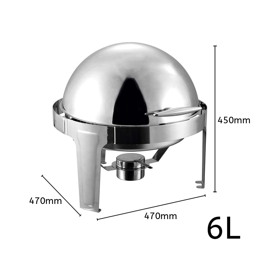 Soga 2X 6L Stainless Steel Chafing Food Warmer Catering Dish Round Roll Top, Furniture, Kitchen &Amp; Dining Room Furniture, Buffets, Sideboards &Amp; Kitchen Islands, , ,  - Nz Depot 3