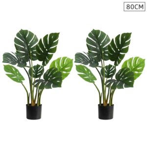 SOGA 2X 80cm Artificial Indoor Potted Turtle Back Fake Decoration Tree Flower Pot Plant NZ DEPOT - NZ DEPOT