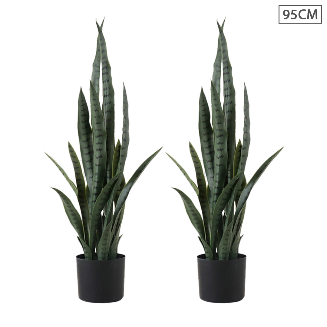 Soga 2X 95Cm Sansevieria Snake Artificial Plants With Black Plastic Planter Greenery, Home Office Decor, Home &Amp; Living, Home Decor, Artificial Plants, , ,  - Nz Depot 1