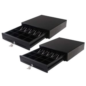 SOGA 2X Black Heavy Duty Cash Drawer Electronic 4 Bills 8 Coins Cheque Slot Tray Pos 410, Business & Industrial, Retail, Money Handling, Cash Register & POS Terminal Accessories, Cash Drawers & Trays,  - NZ DEPOT 1