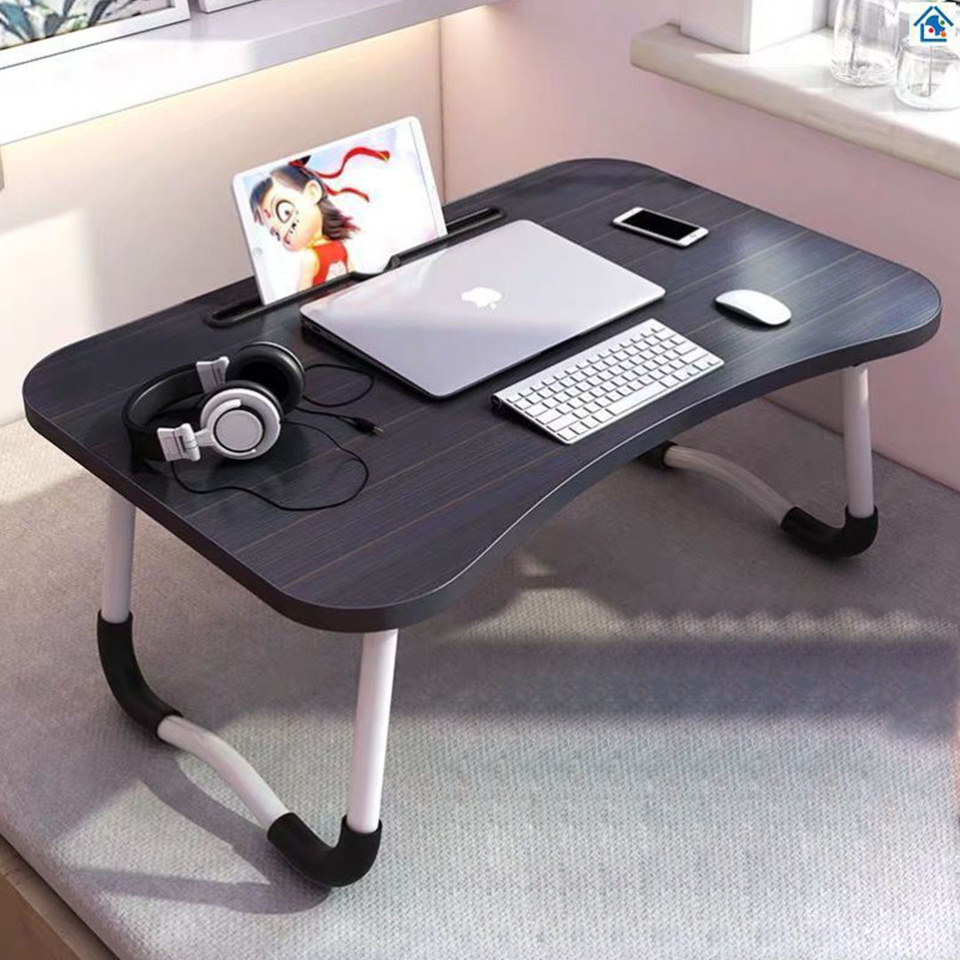 SOGA 2X Black Portable Bed Table Adjustable Foldable Bed Sofa Study Table Laptop Mini Desk with Notebook Stand Card Slot Holder Home Decor, Desks & Computer Tables, , , , ,  - NZ DEPOT 3