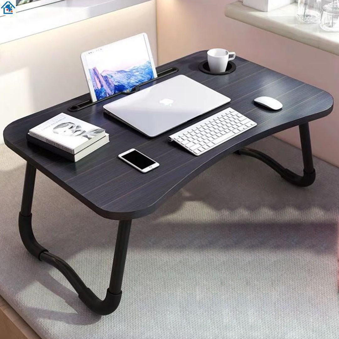 SOGA 2X Black Portable Bed Table Adjustable Foldable Bed Sofa Study Table Laptop Mini Desk with Notebook Stand Card Slot Holder Home Decor, Desks & Computer Tables, , , , ,  - NZ DEPOT 4