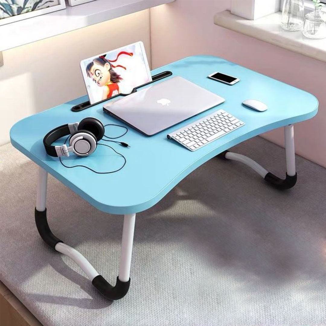 Soga 2X Blue Portable Bed Table Adjustable Foldable Bed Sofa Study Table Laptop Mini Desk With Notebook Stand Card Slot Holder Home Decor, Desks &Amp; Computer Tables, , , , ,  - Nz Depot 2