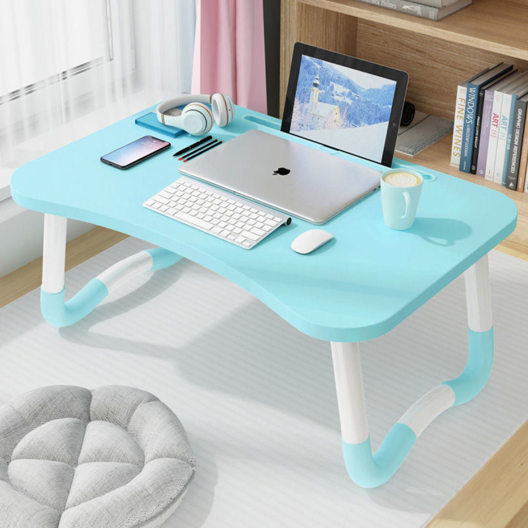 Soga 2X Blue Portable Bed Table Adjustable Foldable Bed Sofa Study Table Laptop Mini Desk With Notebook Stand Cup Slot Home Decor, Desks &Amp; Computer Tables, , , , ,  - Nz Depot 4