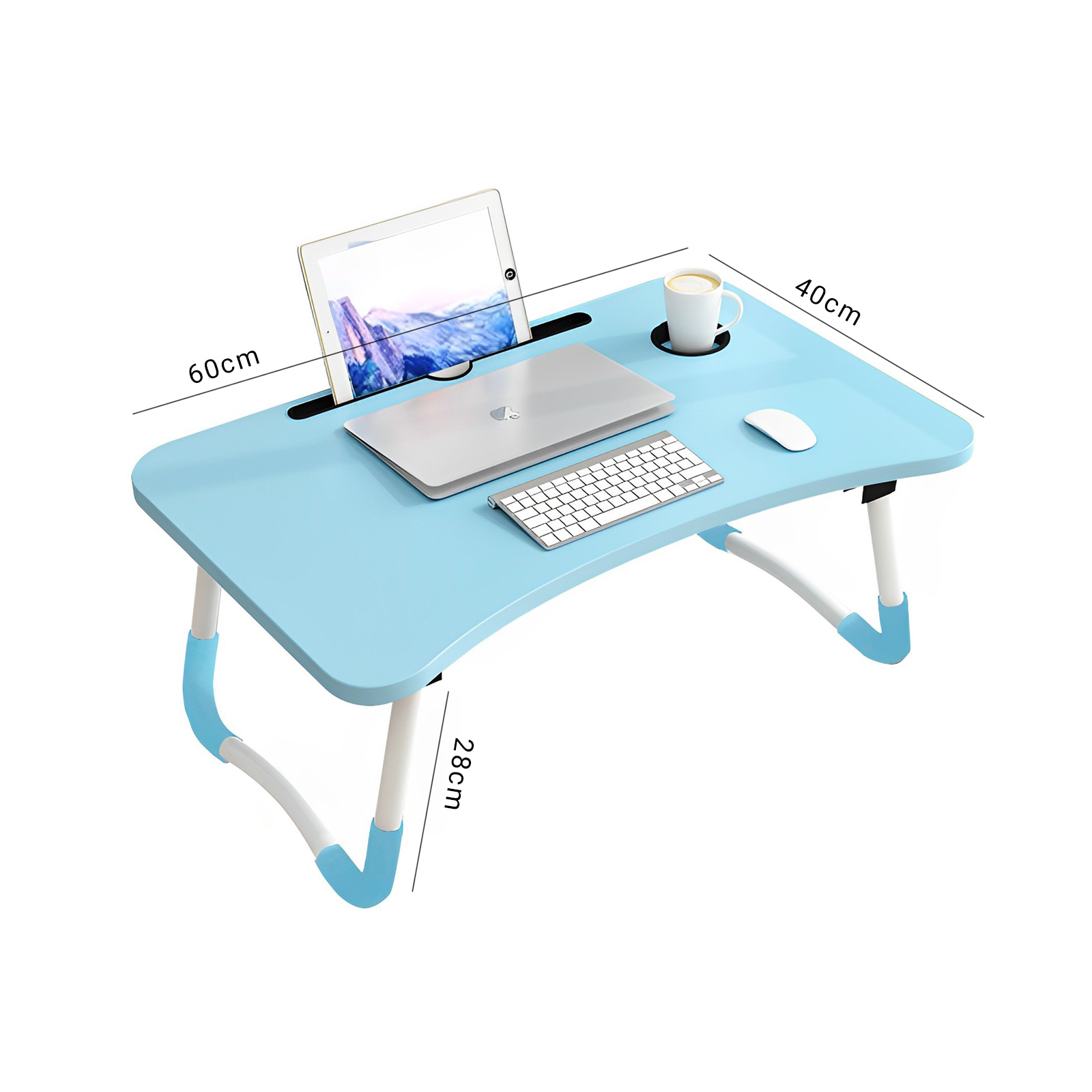 Soga 2X Blue Portable Bed Table Adjustable Foldable Bed Sofa Study Table Laptop Mini Desk With Notebook Stand Cup Slot Home Decor, Desks &Amp; Computer Tables, , , , ,  - Nz Depot 6