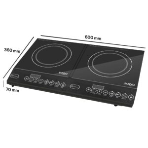 SOGA 2X Cooktop Portable Induction LED Electric Double Duo Hot Plate Burners Cooktop Stove, electronics & appliances > appliances > large appliances > cooktops > induction cooktops, , , , ,  - NZ DEPOT 2