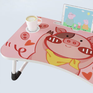 SOGA 2X Cute Pig Design Portable Bed Table Adjustable Foldable Bed Sofa Study Table Laptop Mini Desk with Drawer and Cup Slot Home Decor, Desks & Computer Tables, , , , ,  - NZ DEPOT 2