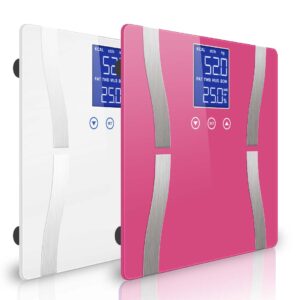 SOGA 2X Digital Body Fat Scale Bathroom Scales Weight Gym Glass Water LCD Pink/White, home & living, bathroom, bathroom accessories, bathroom scales, ,  - NZ DEPOT 1