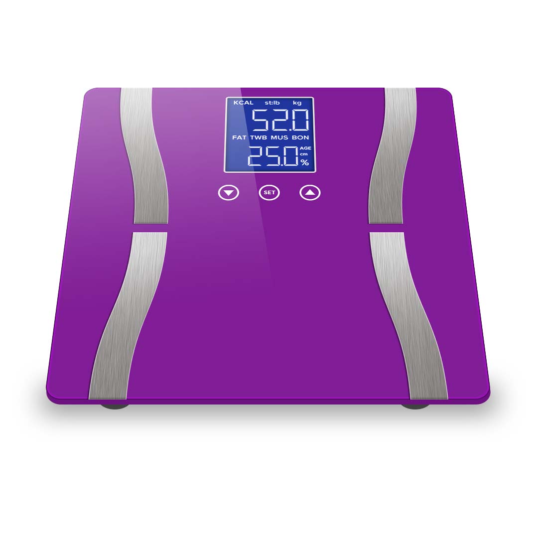 Soga 2X Digital Body Fat Scale Bathroom Scales Weight Gym Glass Water Lcd Purple/Pink, Home &Amp; Living &Gt; Bathroom &Gt; Bathroom Accessories &Gt; Bathroom Scales, , , , ,  - Nz Depot 3