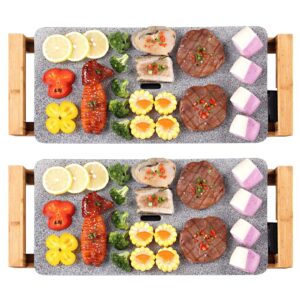 SOGA 2X Electric Ceramic BBQ Grill Non-stick Surface Hot Plate for Indoor & Outdoor Stone, electronics & appliances > appliances > small kitchen appliances > benchtop cooking > sandwich presses & grills, , , , ,  - NZ DEPOT 1