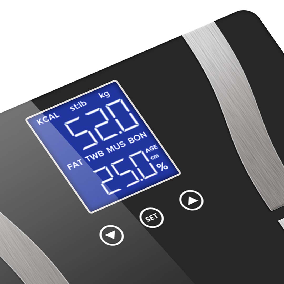 Soga 2X Glass Lcd Digital Body Fat Scale Bathroom Electronic Gym Water Weighing Scales Black/Blue, Home &Amp; Living &Gt; Bathroom &Gt; Bathroom Accessories &Gt; Bathroom Scales, , , , ,  - Nz Depot 4