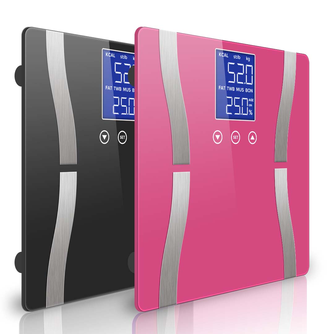 Soga 2X Glass Lcd Digital Body Fat Scale Bathroom Electronic Gym Water Weighing Scales Black/Pink, Home &Amp; Living &Gt; Bathroom &Gt; Bathroom Accessories &Gt; Bathroom Scales, , , , ,  - Nz Depot 1