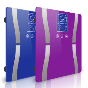 SOGA 2X Glass LCD Digital Body Fat Scale Bathroom Electronic Gym Water Weighing Scales Blue/Purple, home & living, bathroom, bathroom accessories, bathroom scales, ,  - NZ DEPOT 1