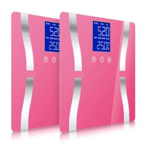 Soga 2X Glass Lcd Digital Body Fat Scale Bathroom Electronic Gym Water Weighing Scales Pink Nz Depot - Nz Depot