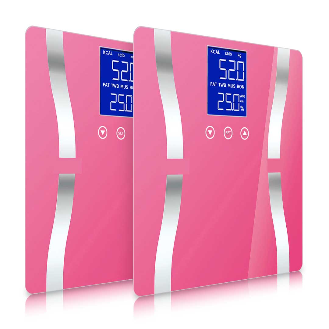 Soga 2X Glass Lcd Digital Body Fat Scale Bathroom Electronic Gym Water Weighing Scales Pink, Home &Amp; Living &Gt; Bathroom &Gt; Bathroom Accessories &Gt; Bathroom Scales, , , , ,  - Nz Depot 1