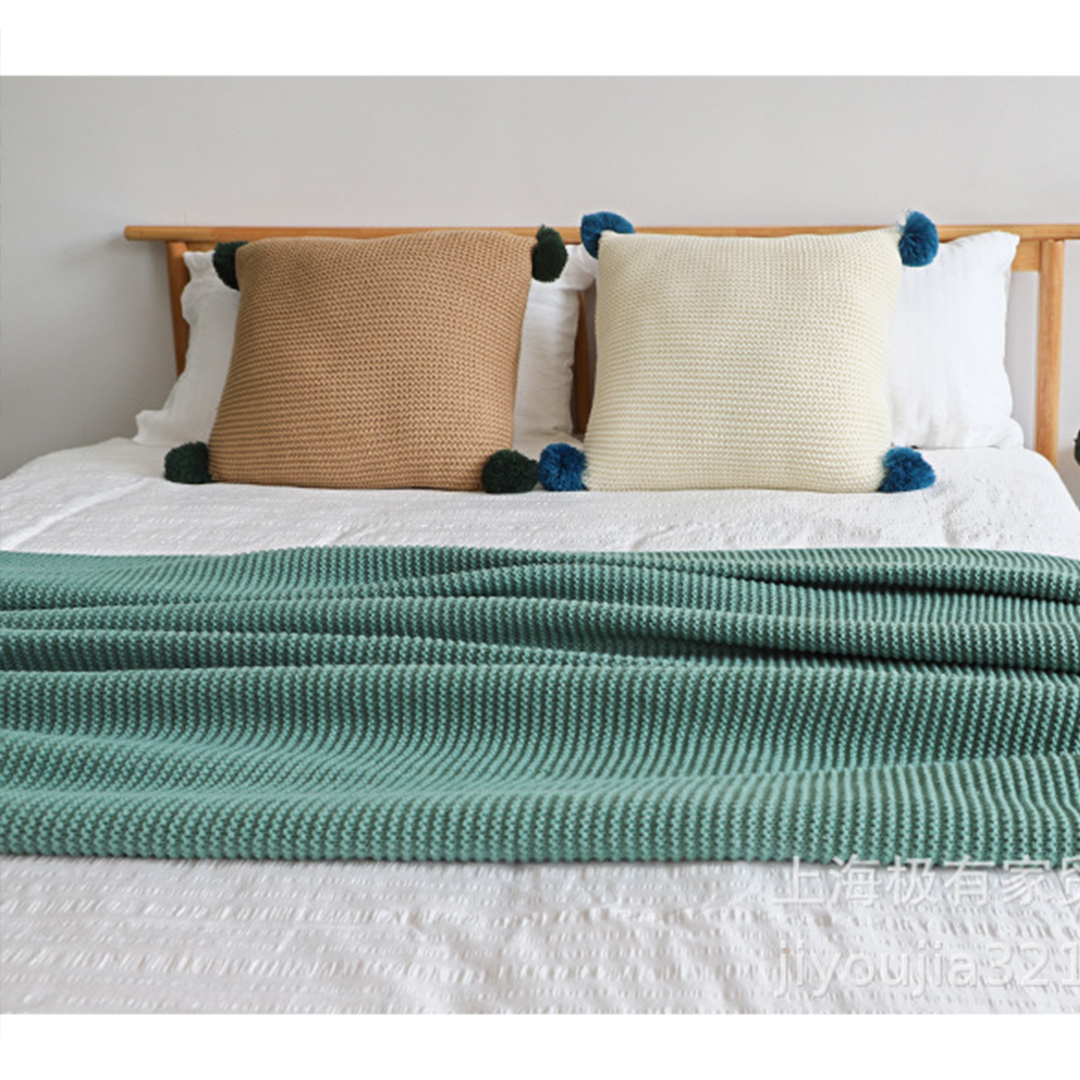 Soga 2X Green Tassel Fringe Knitting Blanket Warm Cozy Woven Cover Couch Bed Sofa Home Decor, Home, Bed Linen, Throws And Blankets, Blankets, ,  - Nz Depot 5