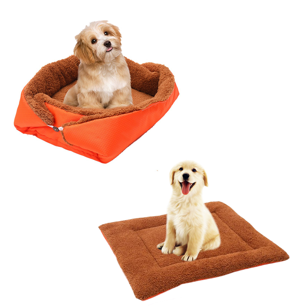 Soga 2X Orange Dual-Purpose Cushion Nest Cat Dog Bed Warm Plush Kennel Mat Pet Home Travel Essentials, Pet Supplies, Dogs, Carriers &Amp; Travel Products, , ,  - Nz Depot 3