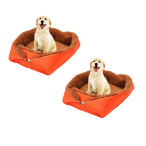 SOGA 2X Orange Dual-purpose Cushion Nest Cat Dog Bed Warm Plush Kennel Mat Pet Home Travel Essentials, Pet Supplies, Dogs, Carriers & Travel Products, , ,  - NZ DEPOT 1