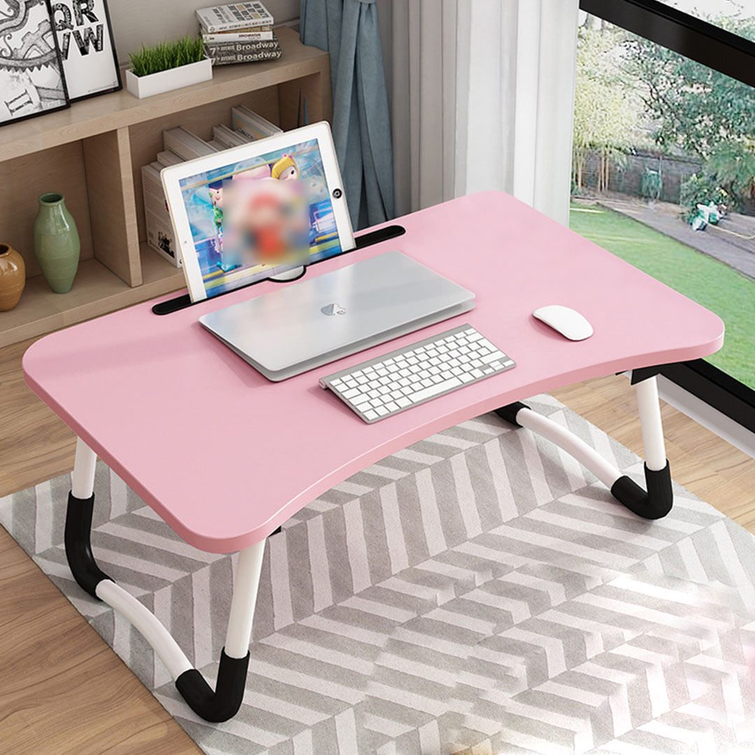 SOGA 2X Pink Portable Bed Table Adjustable Foldable Bed Sofa Study Table Laptop Mini Desk with Notebook Stand Card Slot Holder Home Decor, Desks & Computer Tables, , , , ,  - NZ DEPOT 2