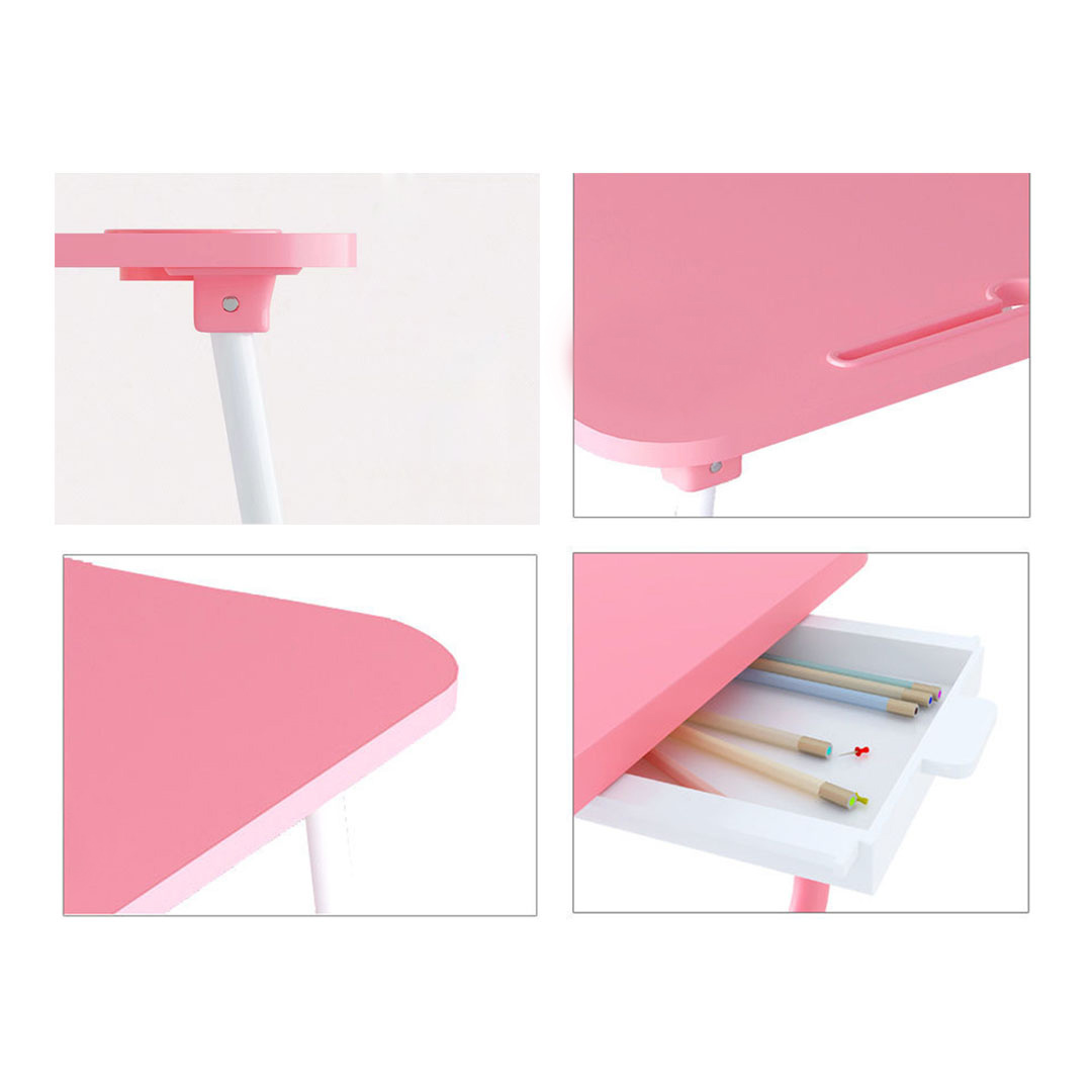 SOGA 2X Pink Portable Bed Table Adjustable Foldable Bed Sofa Study Table Laptop Mini Desk with Notebook Stand Card Slot Holder Home Decor, Desks & Computer Tables, , , , ,  - NZ DEPOT 5