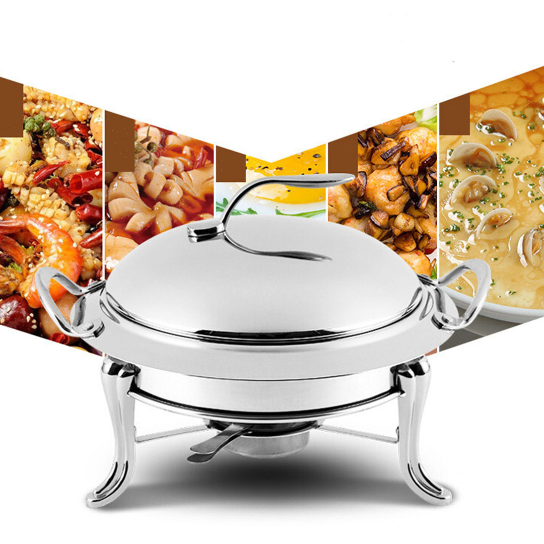 SOGA 2X Stainless Steel Gold Accents Round Buffet Chafing Dish Cater Food Warmer Chafer with Glass Top Lid, Business & Industrial, Food Service, Plate & Dish Warmers, , ,  - NZ DEPOT 8