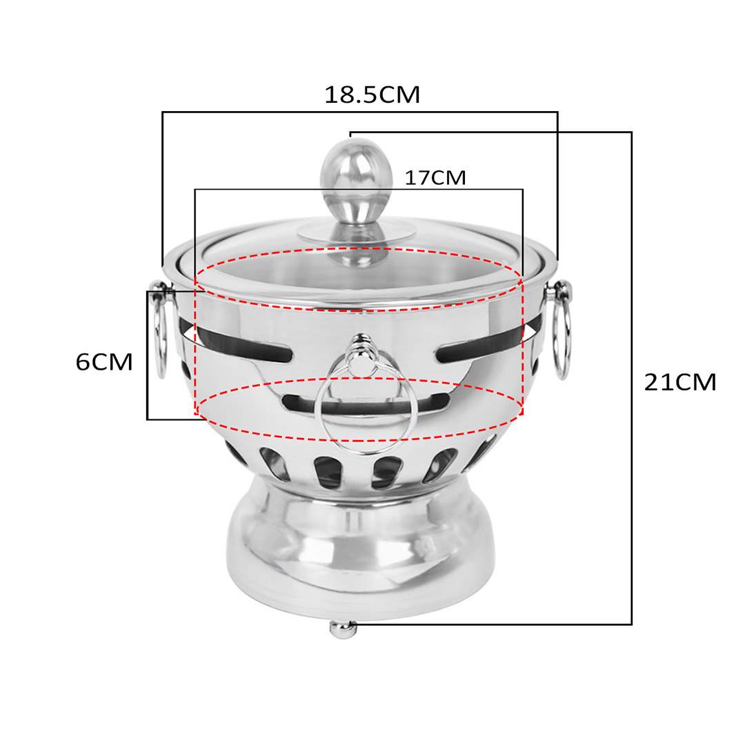 Soga 2X Stainless Steel Mini Asian Buffet Hot Pot Single Person Shabu Alcohol Stove Burner With Glass Lid, Business &Amp; Industrial, Food Service, Plate &Amp; Dish Warmers, , ,  - Nz Depot 2