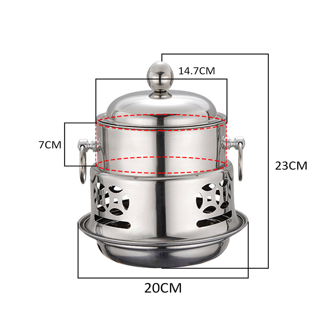 Soga 2X Stainless Steel Mini Asian Buffet Hot Pot Single Person Shabu Alcohol Stove Burner With Lid, Business &Amp; Industrial, Food Service, Plate &Amp; Dish Warmers, , ,  - Nz Depot 2