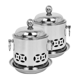 SOGA 2X Stainless Steel Mini Asian Buffet Hot Pot Single Person Shabu Alcohol Stove Burner with Lid, Business & Industrial, Food Service, Plate & Dish Warmers, , ,  - NZ DEPOT 1