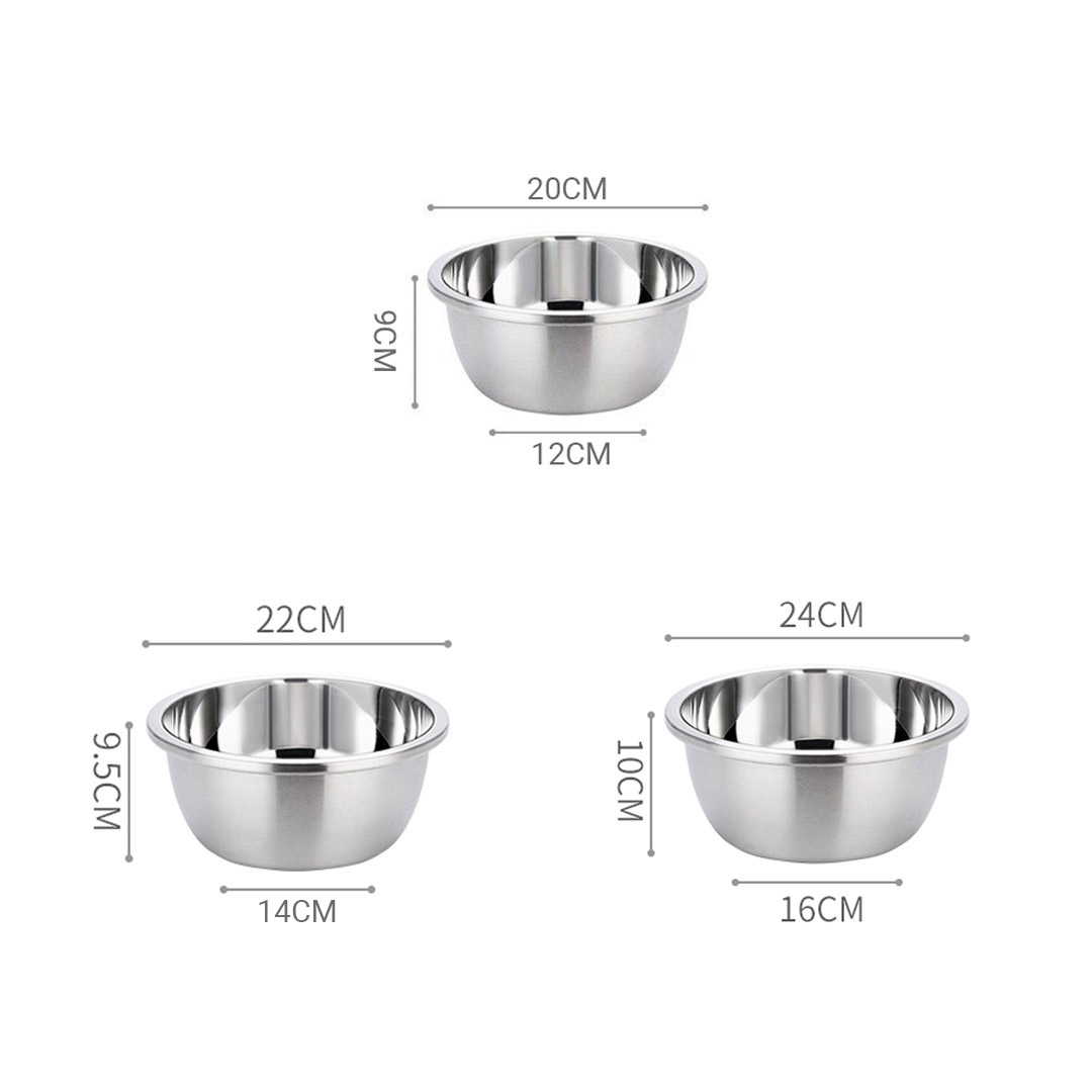 Soga 2X Stainless Steel Nesting Basin Colander Perforated Kitchen Sink Washing Bowl Metal Basket Strainer Set Of 3, Home &Amp; Living, Kitchen &Amp; Dining, Bakeware, Mixing Bowls, ,  - Nz Depot 2