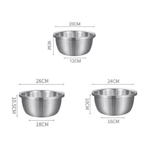 SOGA 2X Stainless Steel Nesting Basin Colander Perforated Kitchen Sink Washing Bowl Metal Basket Strainer Set of 3, Home & Living, Kitchen & Dining, Bakeware, Mixing Bowls,  - NZ DEPOT 2