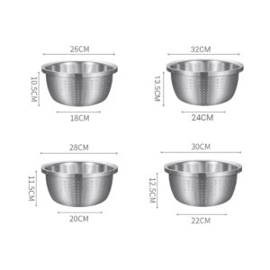 SOGA 2X Stainless Steel Nesting Basin Colander Perforated Kitchen Sink Washing Bowl Metal Basket Strainer Set of 4, Home & Living, Kitchen & Dining, Bakeware, Mixing Bowls, ,  - NZ DEPOT 2