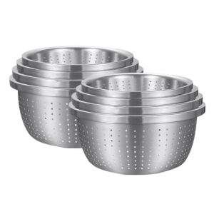 SOGA 2X Stainless Steel Nesting Basin Colander Perforated Kitchen Sink Washing Bowl Metal Basket Strainer Set of 4, Home & Living, Kitchen & Dining, Bakeware, Mixing Bowls, ,  - NZ DEPOT 1