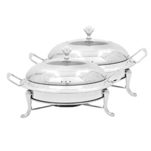 SOGA 2X Stainless Steel Round Buffet Chafing Dish Cater Food Warmer Chafer with Glass Top Lid, Business & Industrial, Food Service, Plate & Dish Warmers, , ,  - NZ DEPOT 1