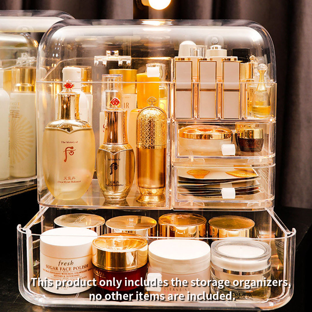 Soga 2X Transparent Cosmetic Storage Box Clear Makeup Skincare Holder With Lid Drawers Waterproof Dustproof Organiser, Home, Bathroom, Bathroom Accessories, Bathroom Storage, ,  - Nz Depot 4