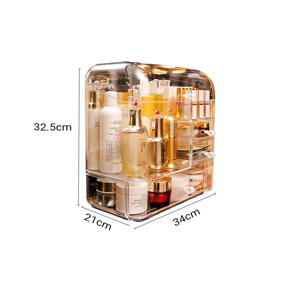 Soga 2X Transparent Cosmetic Storage Box Clear Makeup Skincare Holder With Lid Drawers Waterproof Dustproof Organiser, Home, Bathroom, Bathroom Accessories, Bathroom Storage, ,  - Nz Depot 6