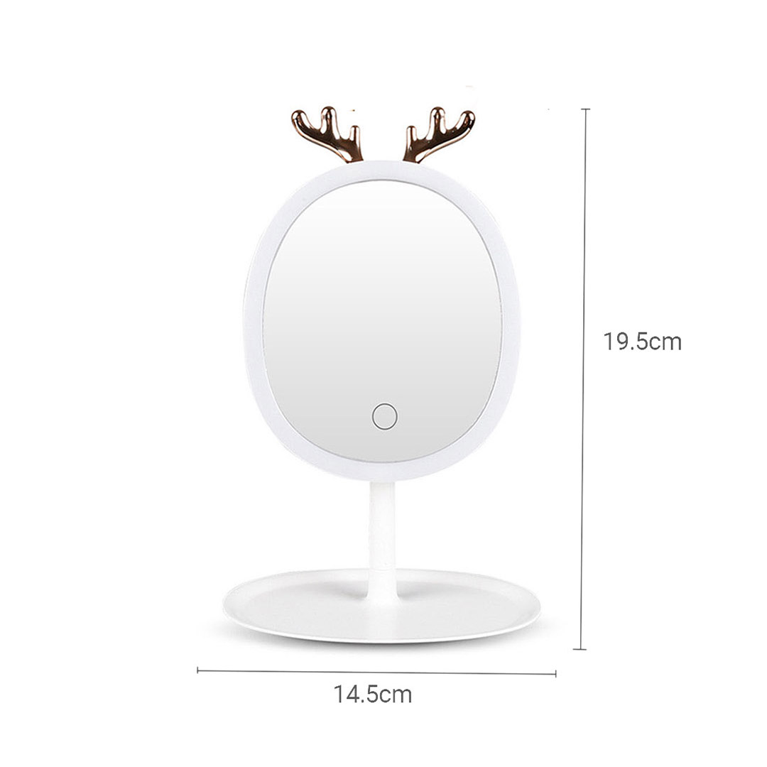 Soga 2X White Antler Led Light Makeup Mirror Tabletop Vanity Home Decor, Home, Bathroom, Bathroom Accessories, Bathroom Storage, ,  - Nz Depot 2