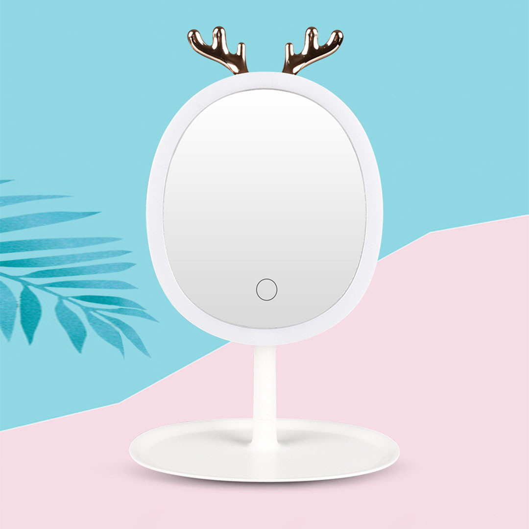 Soga 2X White Antler Led Light Makeup Mirror Tabletop Vanity Home Decor, Home, Bathroom, Bathroom Accessories, Bathroom Storage, ,  - Nz Depot 3