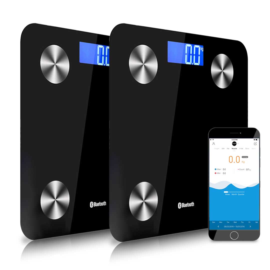 Soga 2X Wireless Bluetooth Digital Body Fat Scale Bathroom Health Analyser Weight Black, Home &Amp; Living &Gt; Bathroom &Gt; Bathroom Accessories &Gt; Bathroom Scales, , , , ,  - Nz Depot 1