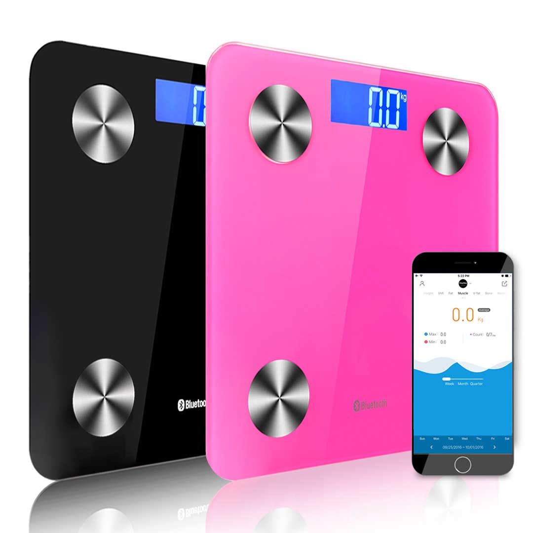 Soga 2X Wireless Bluetooth Digital Body Fat Scale Bathroom Health Analyser Weight Black/Pink, Home &Amp; Living &Gt; Bathroom &Gt; Bathroom Accessories &Gt; Bathroom Scales, , , , ,  - Nz Depot 1