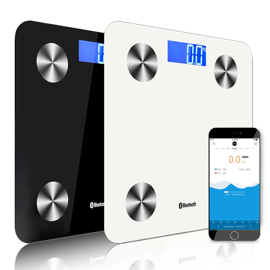 Soga 2X Wireless Bluetooth Digital Body Fat Scale Bathroom Health Analyser Weight Black/White, Home &Amp; Living &Gt; Bathroom &Gt; Bathroom Accessories &Gt; Bathroom Scales, , , , ,  - Nz Depot 1