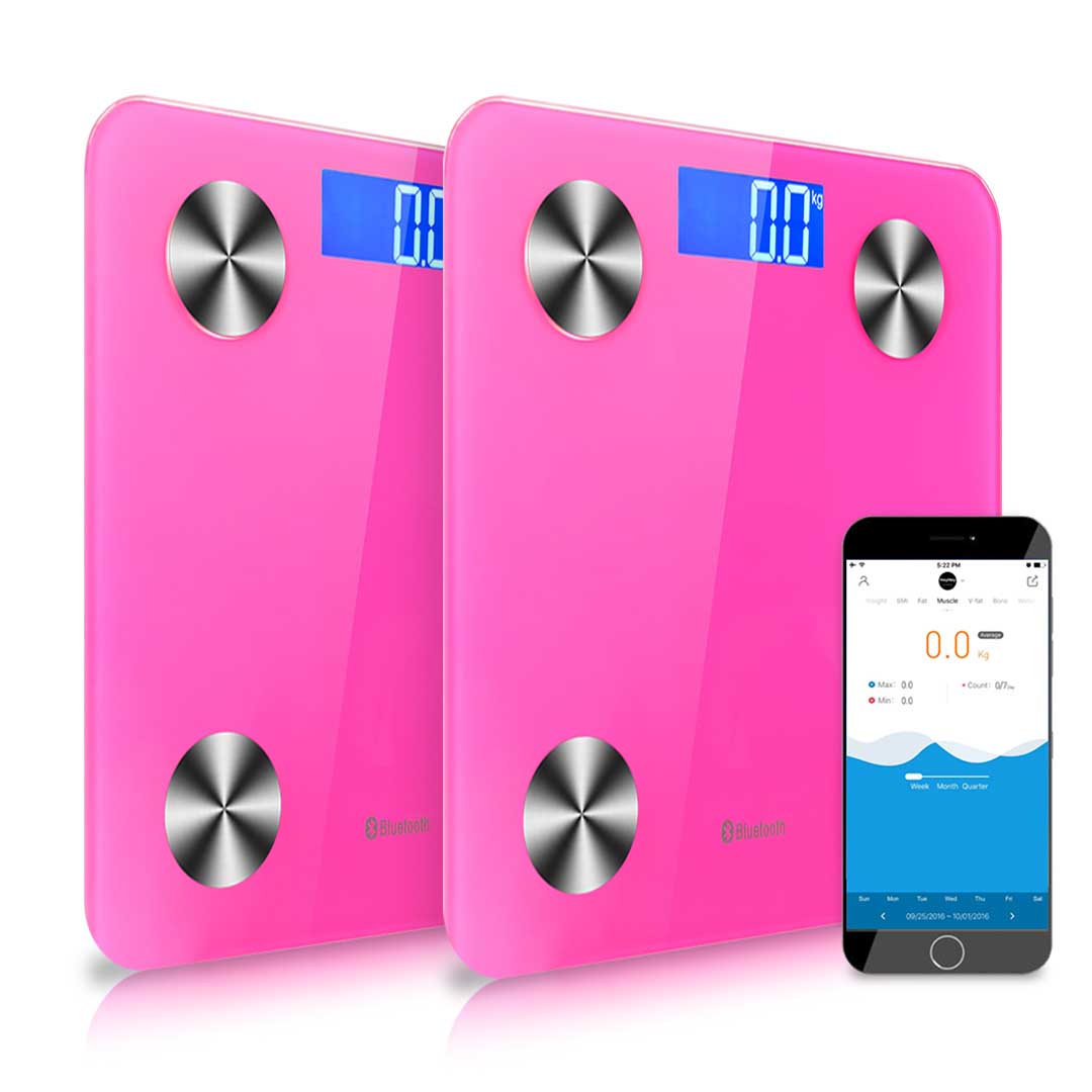 Soga 2X Wireless Bluetooth Digital Body Fat Scale Bathroom Health Analyser Weight Pink, Home &Amp; Living &Gt; Bathroom &Gt; Bathroom Accessories &Gt; Bathroom Scales, , , , ,  - Nz Depot 1