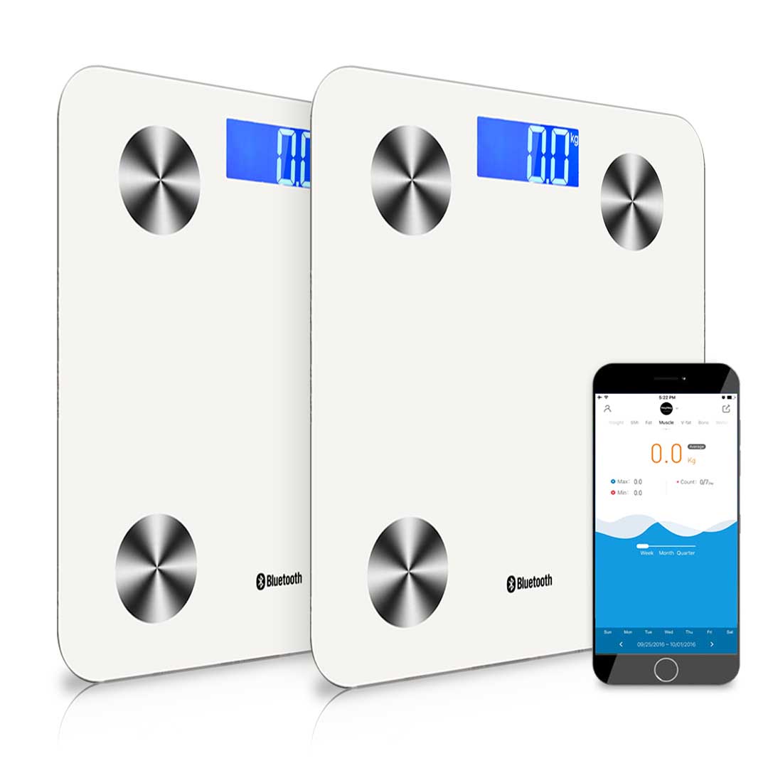 Soga 2X Wireless Bluetooth Digital Body Fat Scale Bathroom Health Analyser Weight White, Home &Amp; Living &Gt; Bathroom &Gt; Bathroom Accessories &Gt; Bathroom Scales, , , , ,  - Nz Depot 1