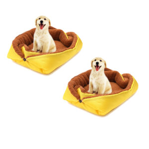 SOGA 2X Yellow Dual-purpose Cushion Nest Cat Dog Bed Warm Plush Kennel Mat Pet Home Travel Essentials, Pet Supplies, Dogs, Carriers & Travel Products, , ,  - NZ DEPOT 1