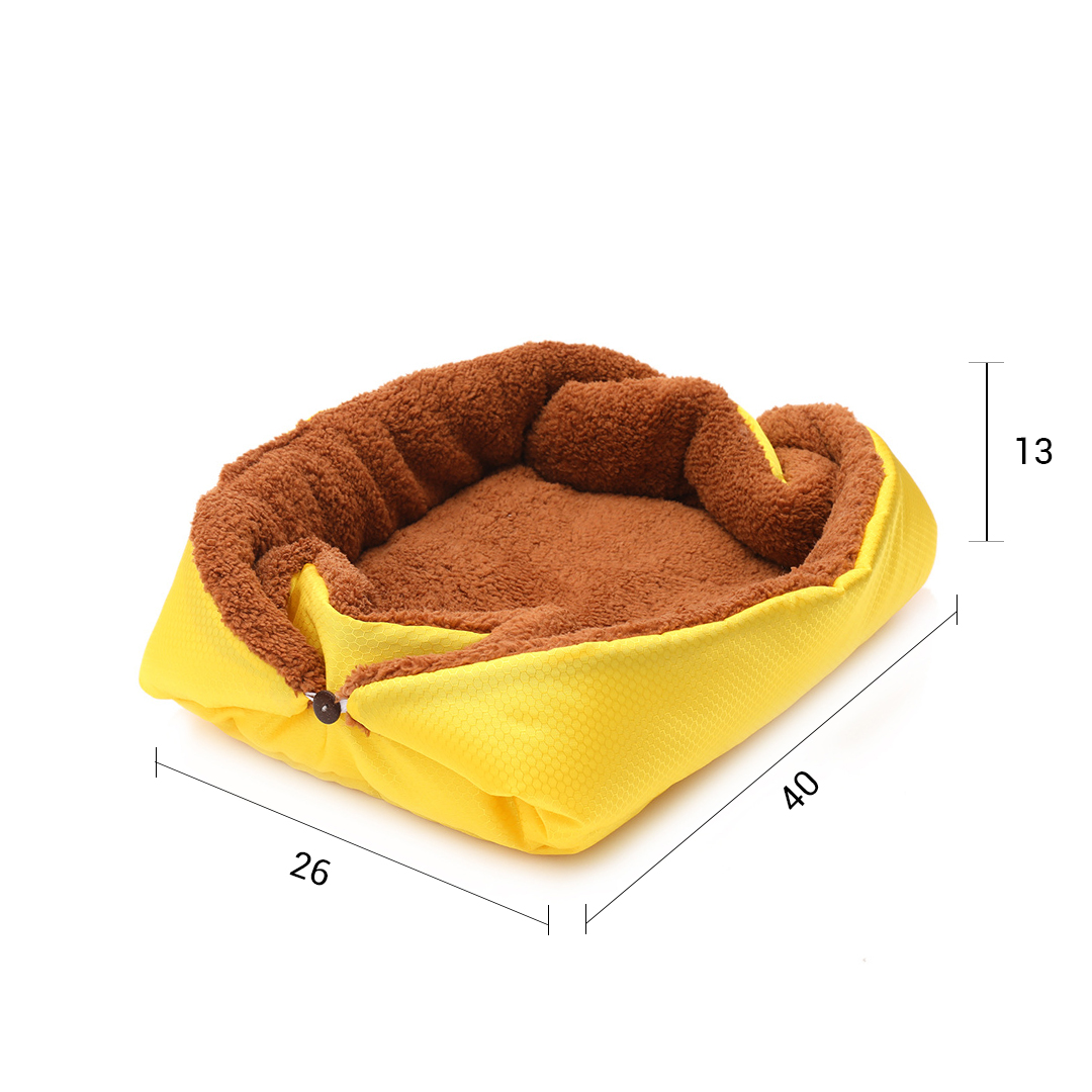 Soga 2X Yellow Dual-Purpose Cushion Nest Cat Dog Bed Warm Plush Kennel Mat Pet Home Travel Essentials, Pet Supplies, Dogs, Carriers &Amp; Travel Products, , ,  - Nz Depot 5