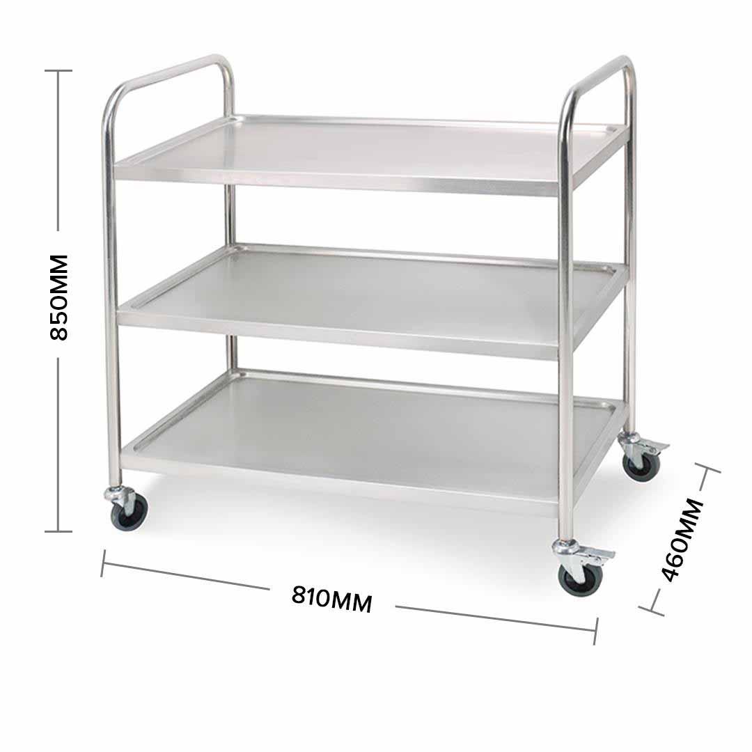 Soga 3 Tier 81X46X85Cm Stainless Steel Kitchen Dinning Food Cart Trolley Utility Round Small, Business &Amp; Industrial, Food Service, Food Service Carts, , ,  - Nz Depot 3